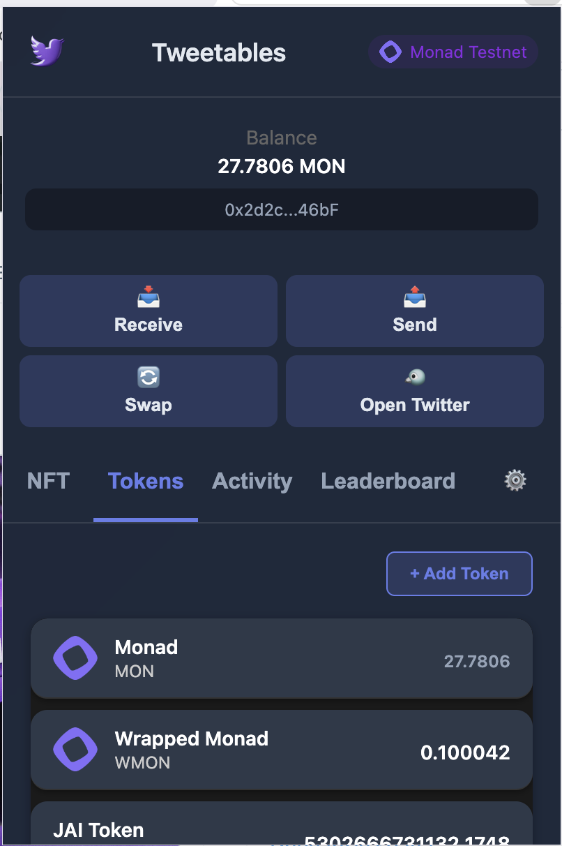 TweetAbles Wallet Interface